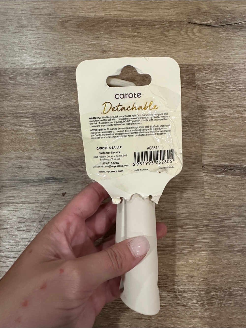 Carote Detachable Handle White - magic click - pots and pans handle
